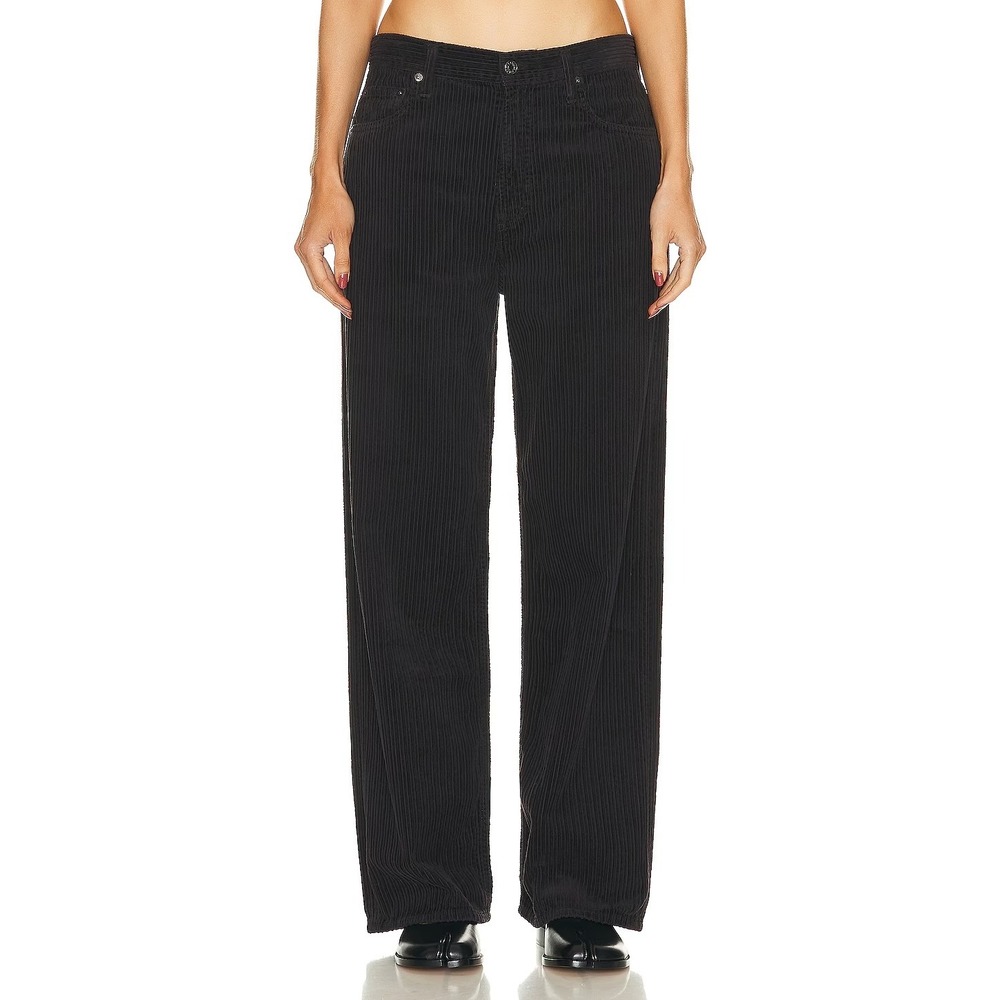 AGOLDE Low Slung Baggy Wig Black Corduroy Wide Leg‎ Pants A9171-1558 Size 29